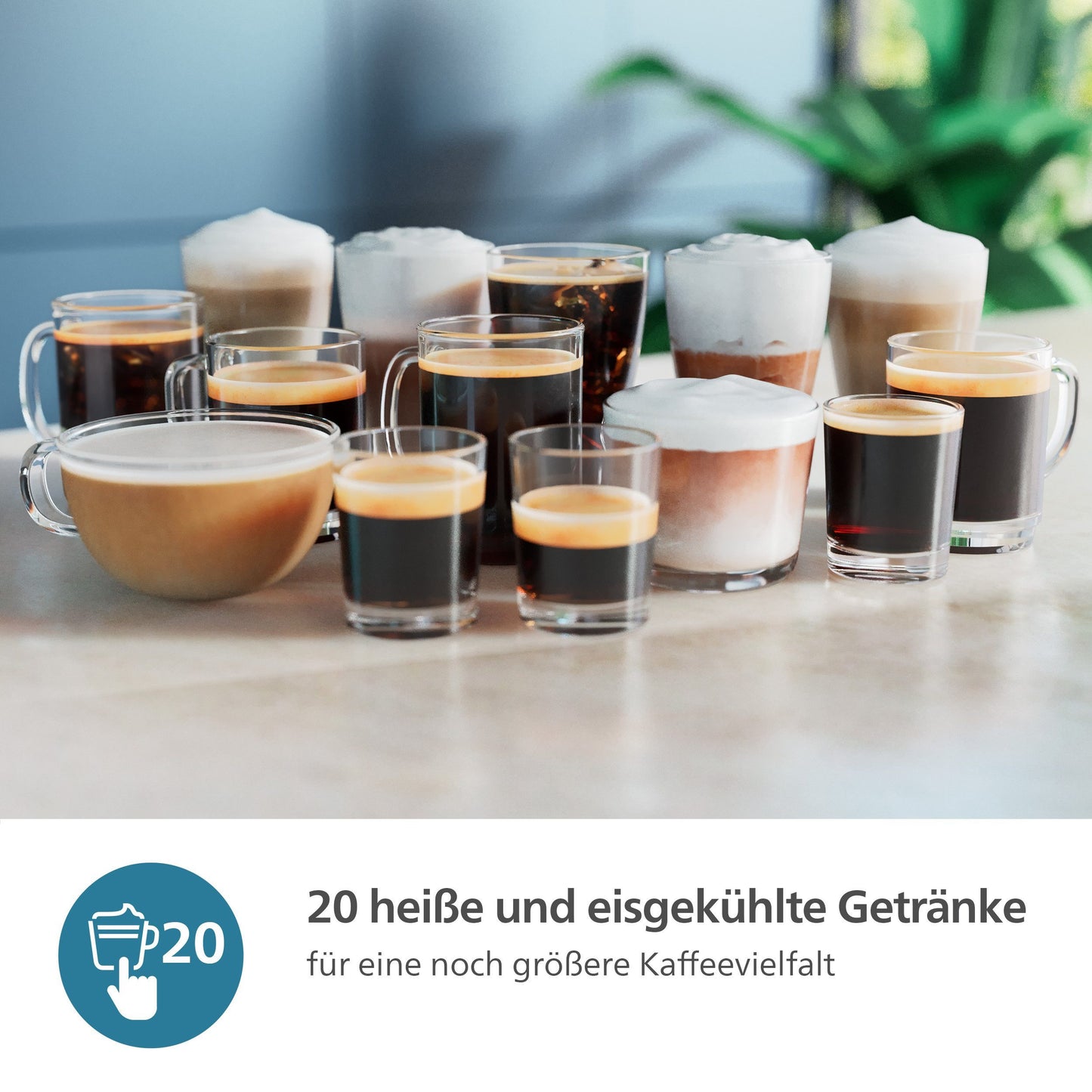 Kaffeevollautomat EP5547/90 5500 Series, 20 Kaffeespezialitäten (heiß oder eisgekühlt), LatteGo-Milchsystem, SilentBrew Technologie, Schwarz Verchromt 15 Bar